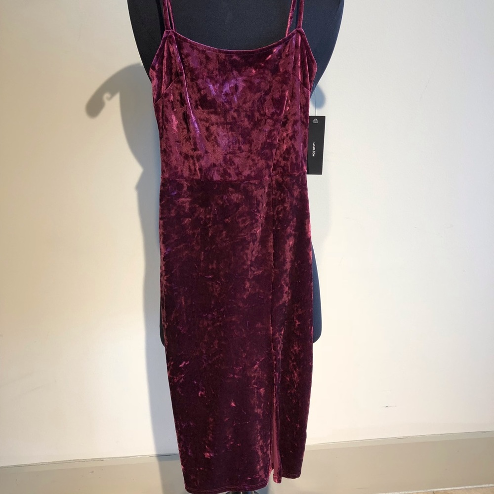 Burgundy Crushed Velvet Mini Dress